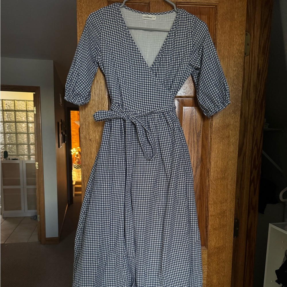 Little Cottonwood XS Navy Gingham Astrid Dress